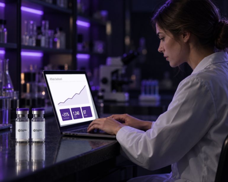Function Sciences affiliate dashboard in a laboratory